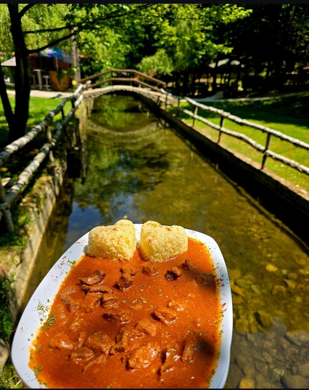 Varivo posluženo uz drveni most